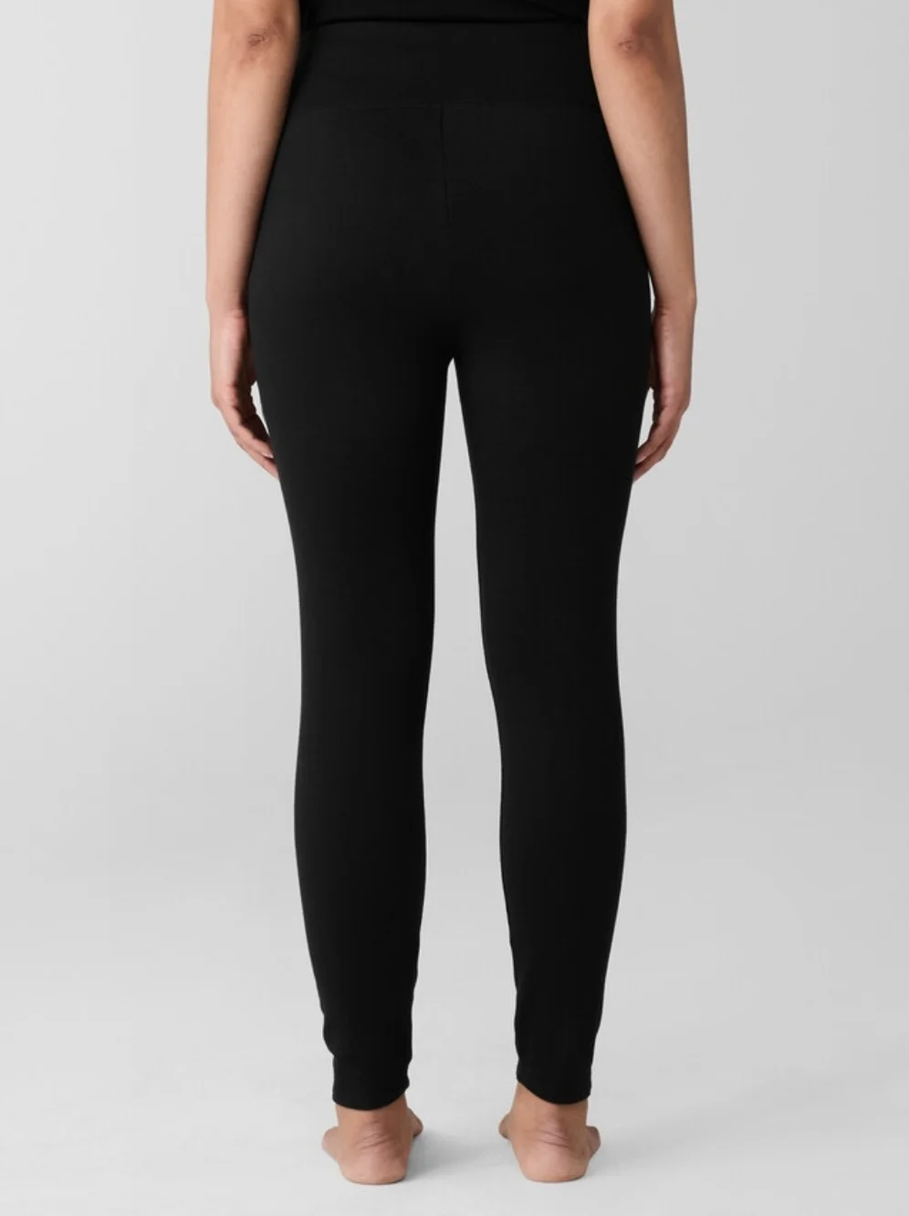 Eileen Fisher Cozy “Hug” High-Waisted Leggings Black M NWT | Luxe Loungewear